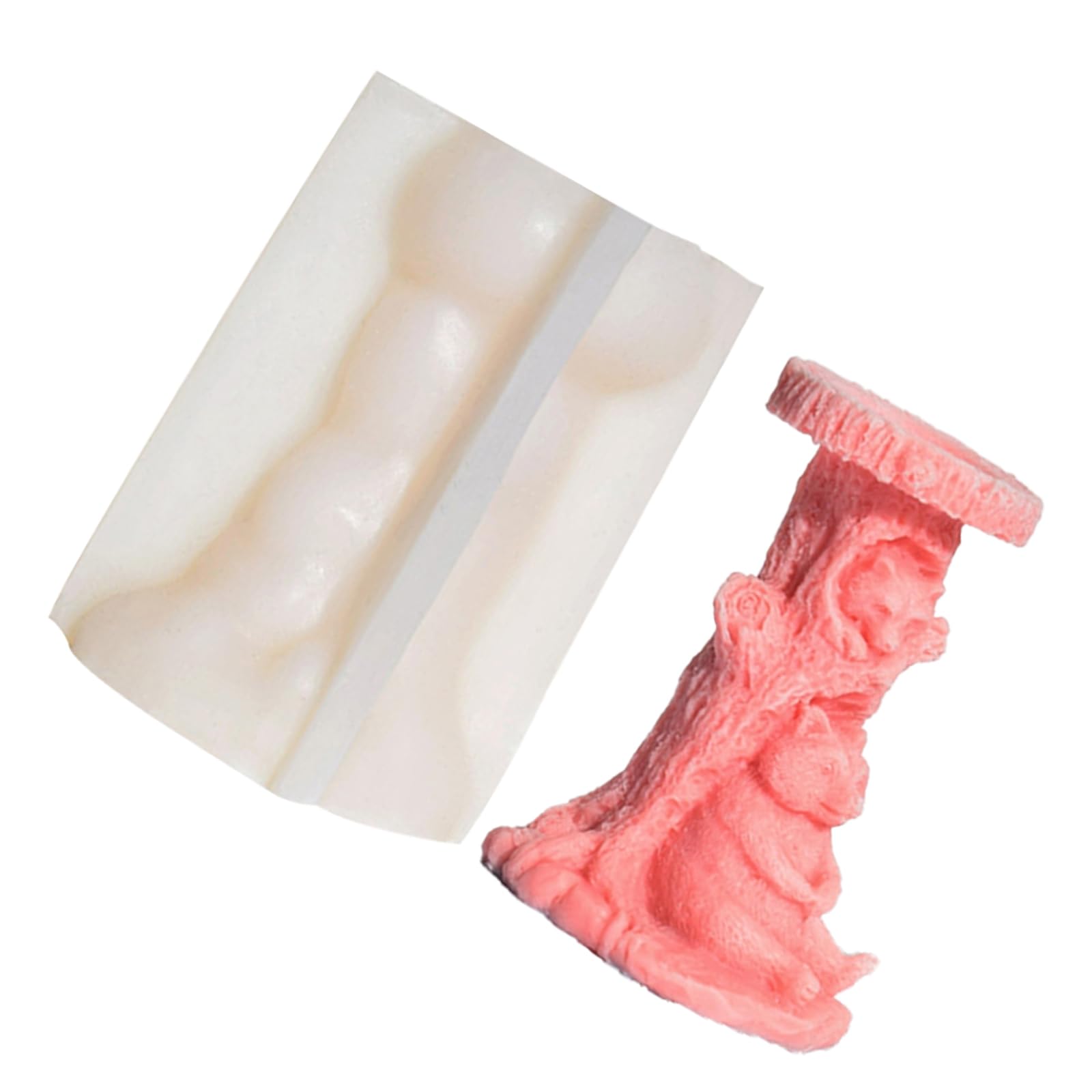 Jazuaiao 3D Bear Silicone Scented Molds Tree Cave Bear Plaster Molds Epoxy Resin Baking Ornament
