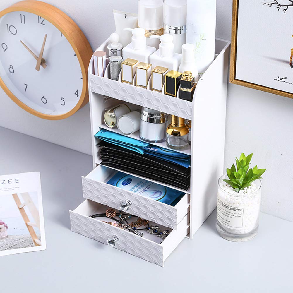 Caja Cosméticos Organizador, Organizador del Maquillaje, La Joyería Ajustable Y El Soporte De Exhibición Cosmético Saludable