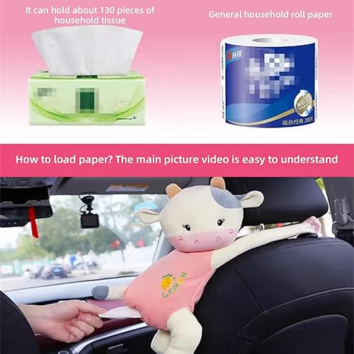 Miniatura 3 de FQQWEE Soporte de pañuelos de dinosaurio para automóvil, creativo, lindo animal, caja de pañuelos de dibujos animados, portátil, soporte de