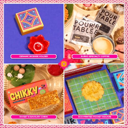 Image of Phool 13-item Ludo Rakhi Gift Hamper for Brother | Elaichi Rakhi, Coffee, Laddoo, Chikki, Soap & Ludo Game | Premium Raksha Bandhan Gift Set for Bhai rakhi gift hamper box set combo brother bhai sister