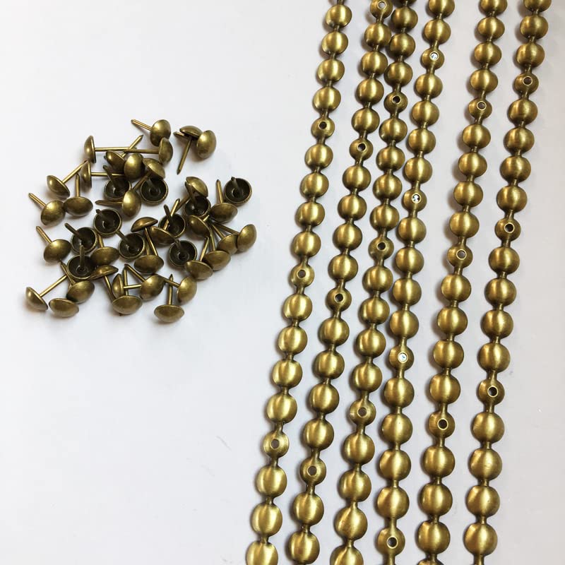 Let's Decorate 10 Meters D9.5mm Brass Upholstery Tacks Strips,Sofa Decorative Nail Strips/Nailhead Trims,Loosing Tacks Matched (I:9.5mm Brass)