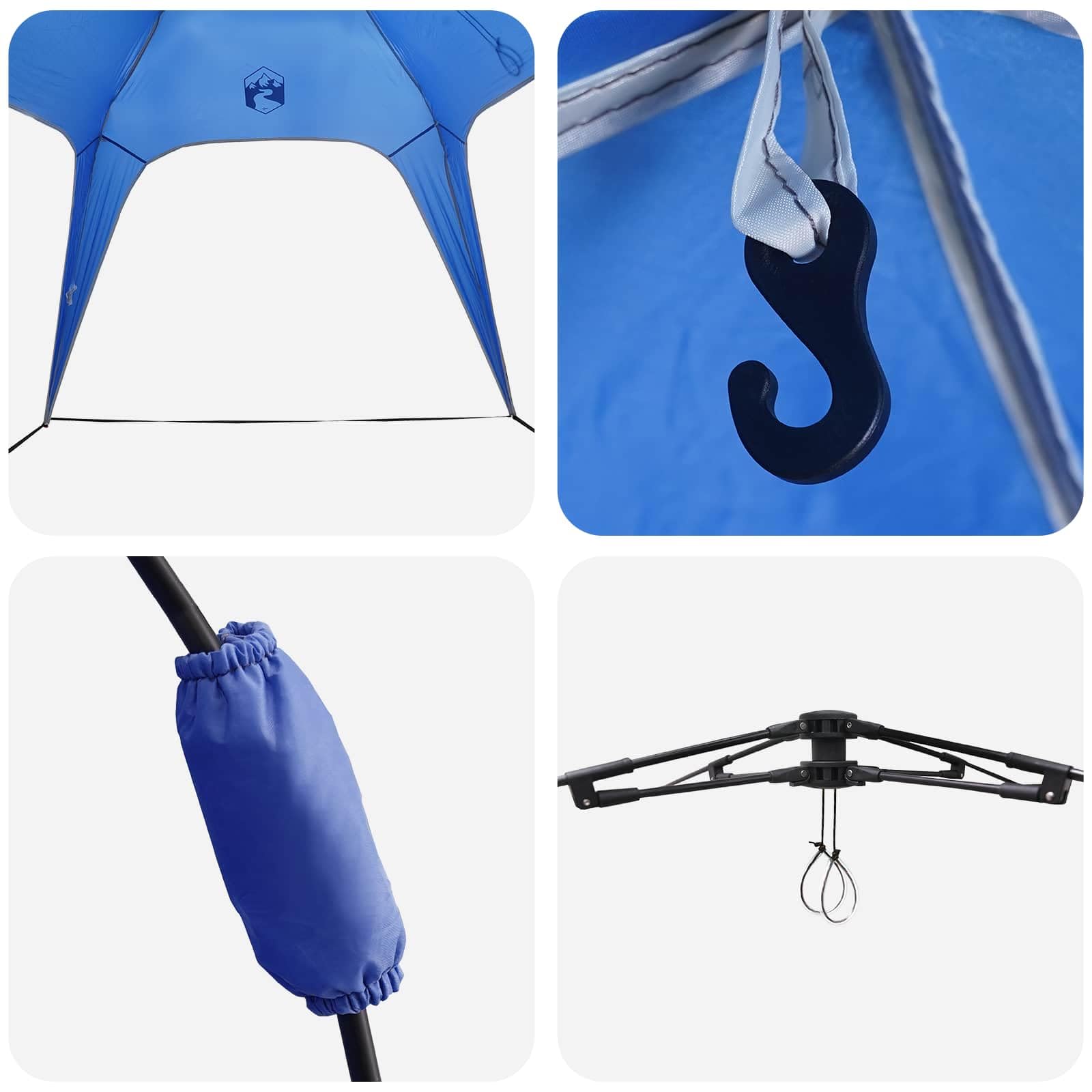 Tienda de campaña instantánea moderna para 4 personas con marco de acero resistente, práctico kit de camping que incluye cuerdas tensoras y estacas