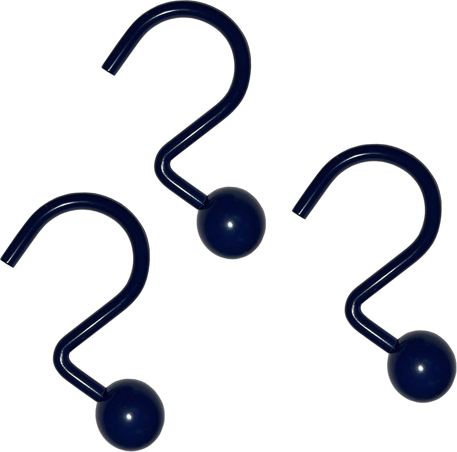 Amazon.com: Popular Bath Ball Matte Navy Metal Shower Curtain Hooks ...