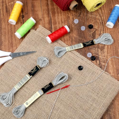 Image of 6 Pcs Silver Embroidery Floss Friendship Bracelet String Embroidery Thread Metallic Silver Embroidery Floss String Glitter Embroidery Thread Cross Stitch Thread for Hand Embroidery String Art