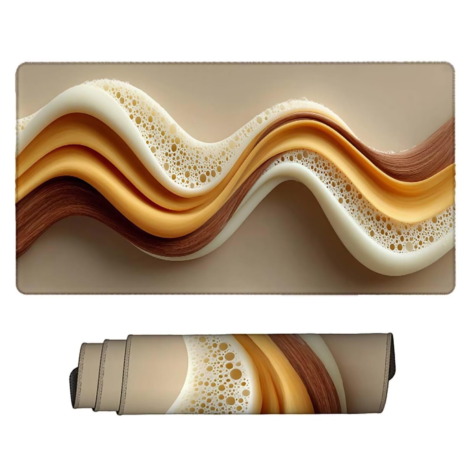 Tappetino Mouse XXL 1000x500mm Marrone Mousepad Astratto Tappetino Scrivania Grande, con base in Gomma Antiscivolo, Impermeabile Sottomano Scrivania per Computer, Ufficio, Accessori Gaming 5-5446i