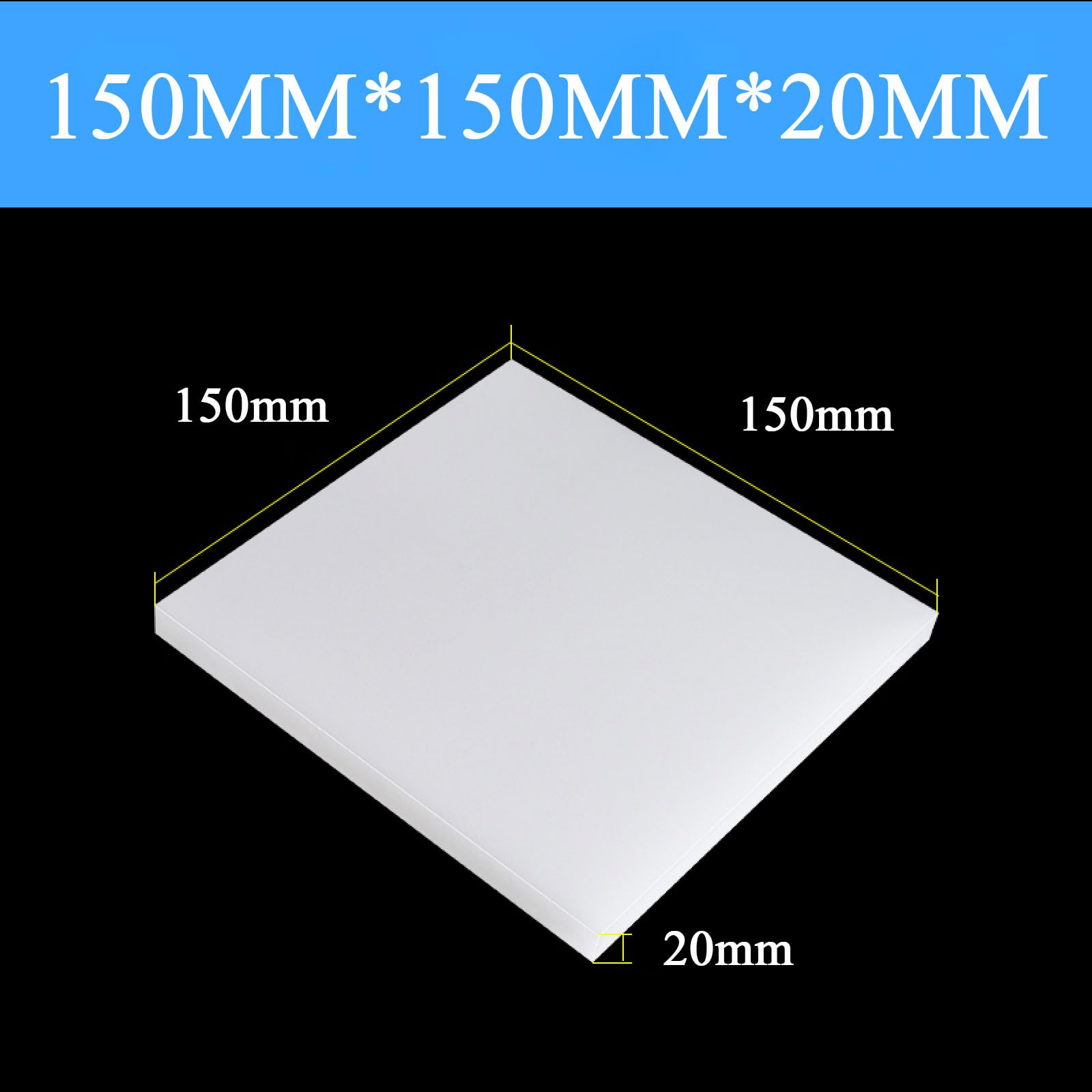 Wiederverwendbare wiederverwendbare Kunststoffplatten aus hochfestem Nylon – 2–20 mm dicke Polyamidplatte(150x150x20mm 1pcs)