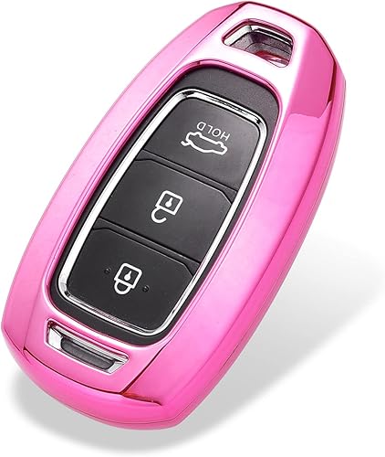 Miniatura 7 de Royalfox TM - Funda para llavero inteligente con cristales de diamantes 3D brillantes 3D para Hyundai i30 Azera ix35 Elantra Accent Santa Fe IG