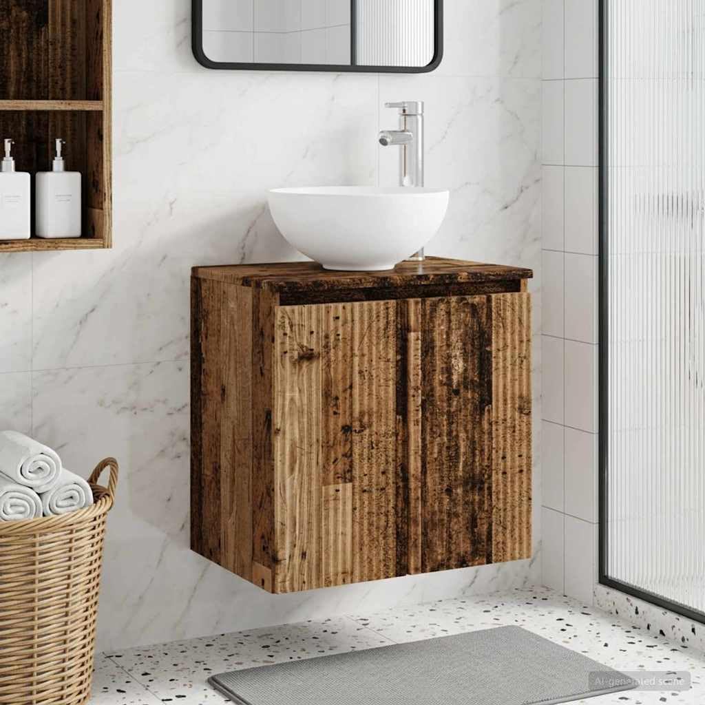 Mueble lavabo de pared madera antigua 49,5 x 41 x 64,5 cm