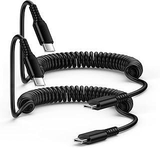 Samsung Fast Charging Cord Type C to Type C Android Phone Charger Retractable Car Coiled Auto Cable USB C for Samsung Galaxy A14 5G A54 S23 Ultra S22 S21 S20 Note 20 A53 A23 A13 Z Flip 4 3 Z Fold 4 3