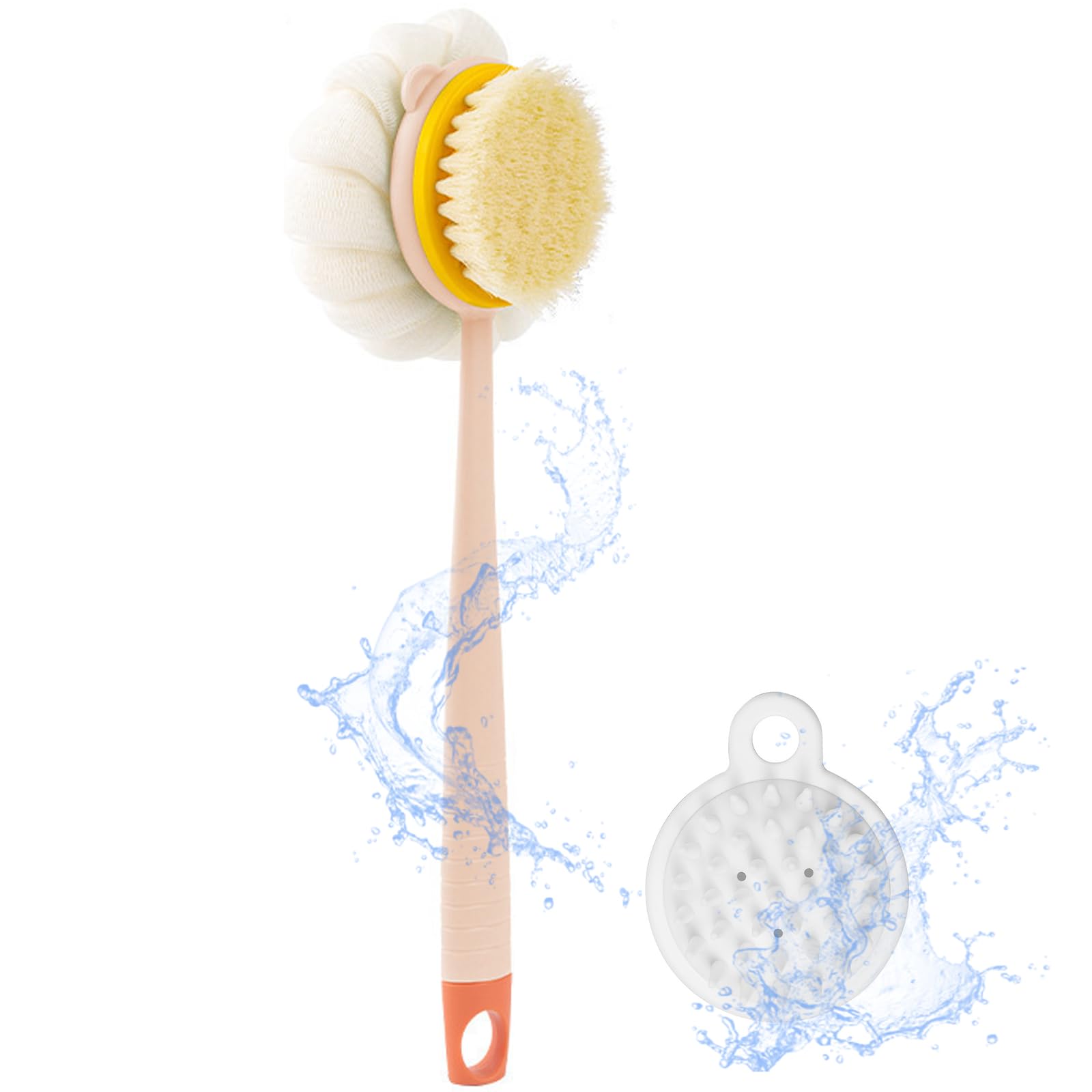 Cepillo Espalda Ducha, Aipeeo 2 Esponja Espalda Ducha, La exfoliación suave mejora la salud de la piel y limpia la espalda en todas las direcciones (verde claro)