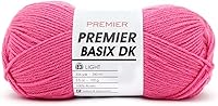 Vista 29 de Premier Yarns Basix Hilo DK, hecho de acrílico, hilo ideal para ganchillo y tejido, lavable a máquina, rosa camafeo, 3.5 onzas, 306 yardas