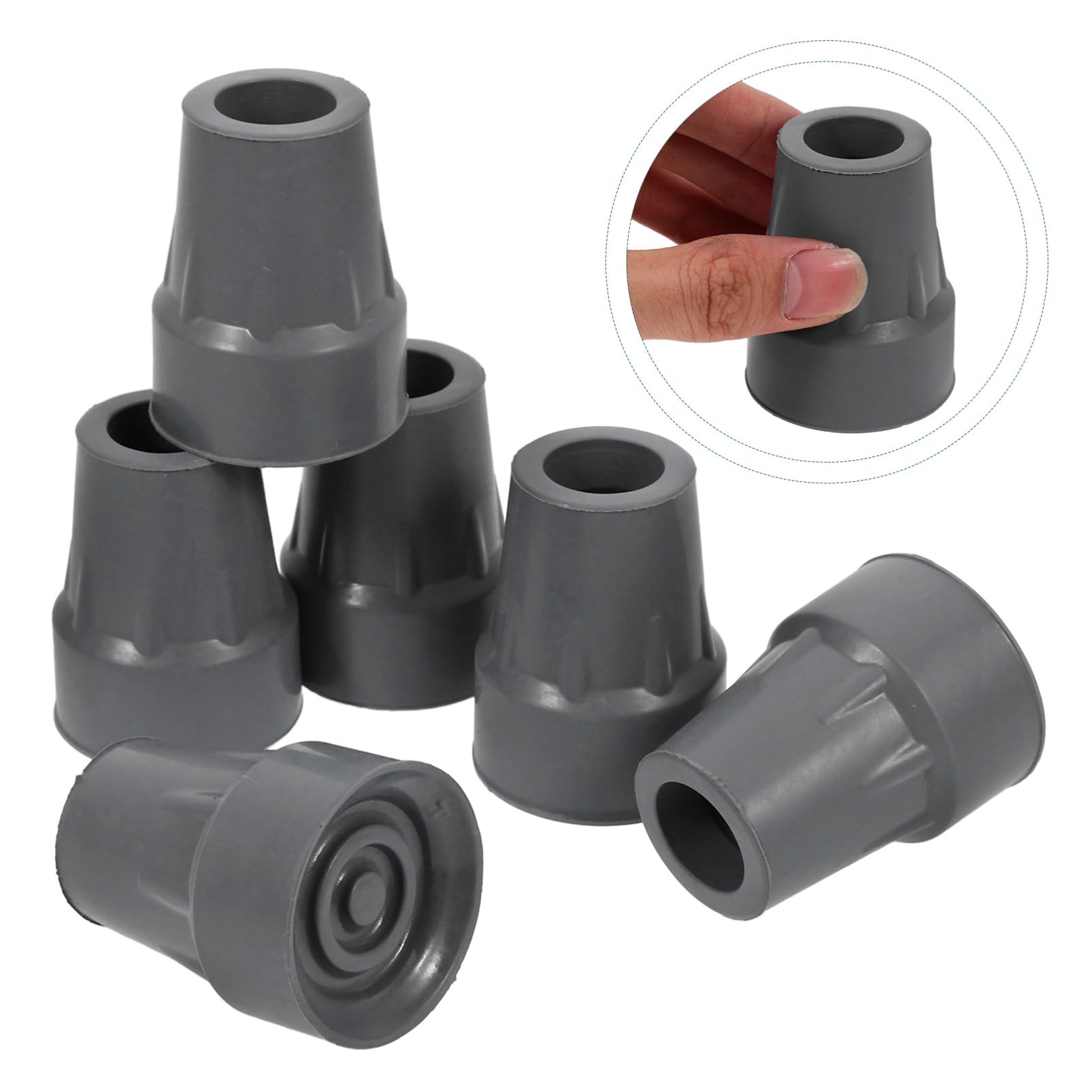 Alfombrilla Antideslizante Para Muletas Reemplazo Accesorios Para Caminar Agarre Tapas De Pies De Muleta Consejos Para Andadores Adulto Apoyo Caucho Gris 6 Piezas X 4