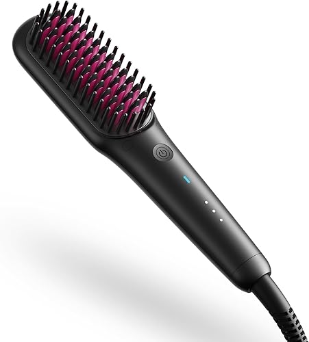 TYMO PORTA MINI Cepillo alisador de pelo portátil para viajes, alisador de peine caliente iónico para mujeres, 0.39 libras, ultra ligero, iones