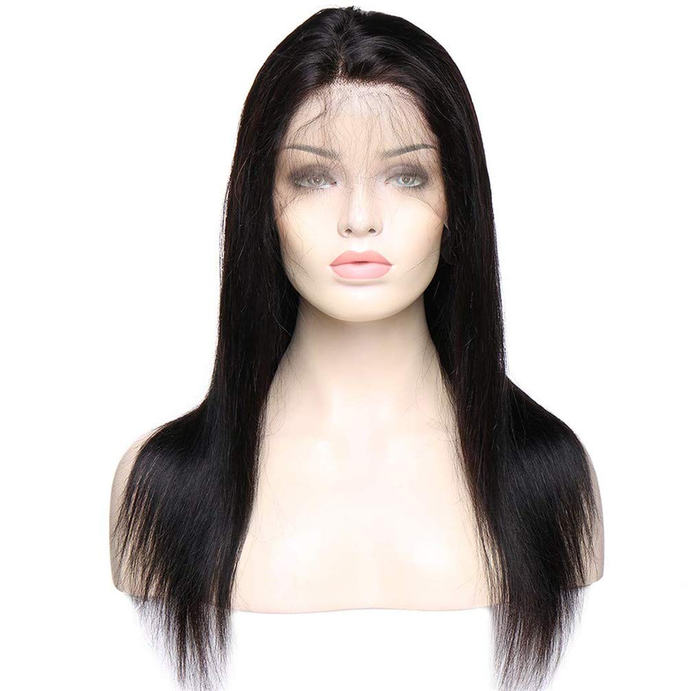 Perruque avant de lacet pour cheveux de vacances denses 150% style long raide synthétique 24 pouces
