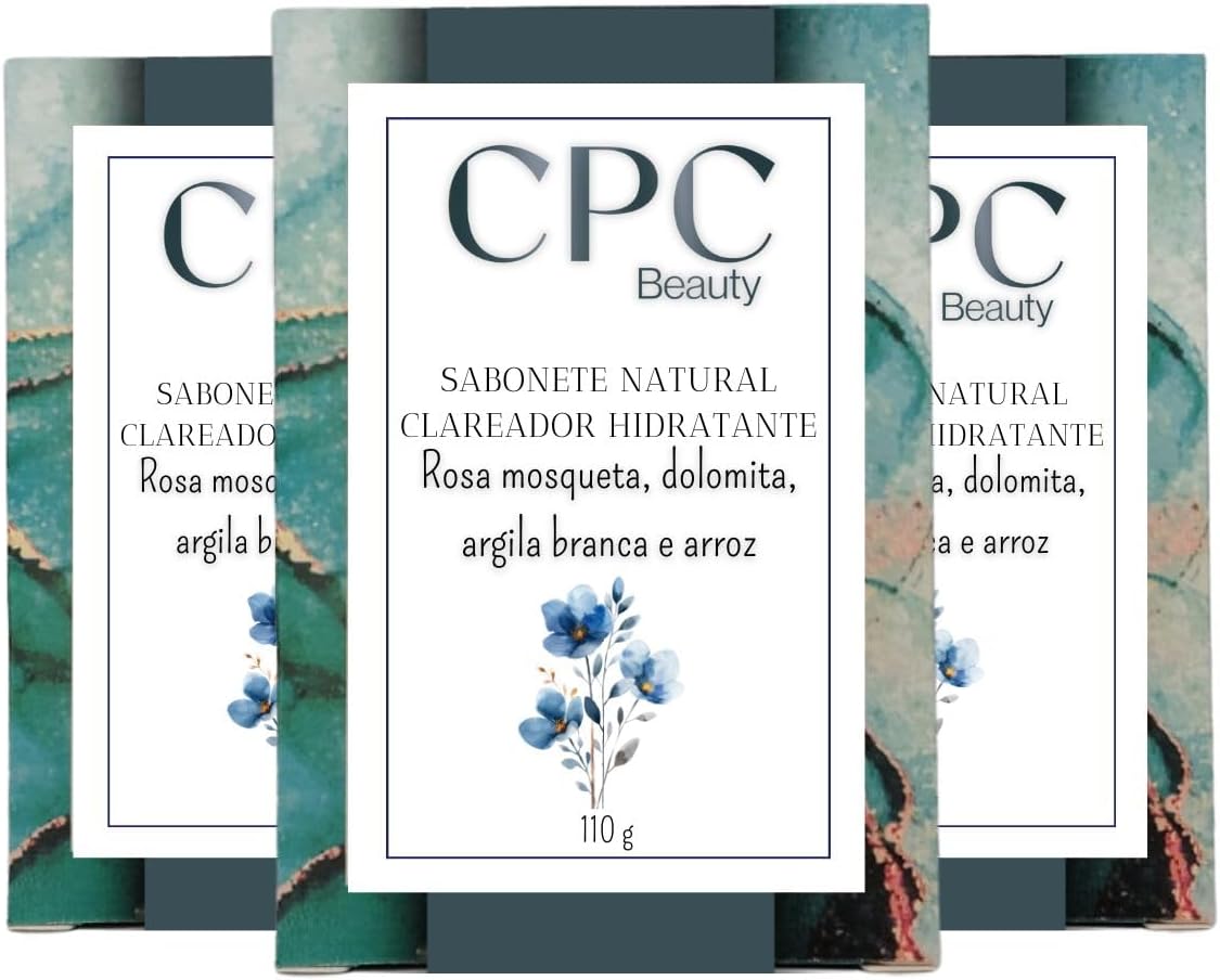 Sabonetes Artesanais Naturais CPC Beauty (3 unidades, Xô manchas – Clareador rosa mosqueta)