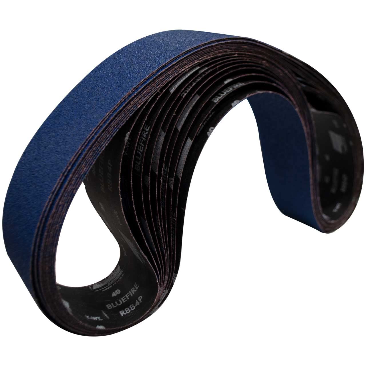 Norton 78072774955 4x79" BlueFire R884P Zirconia Alumina Cloth Narrow Backstand Belts, 40 Grit, Coarse, 10 pack