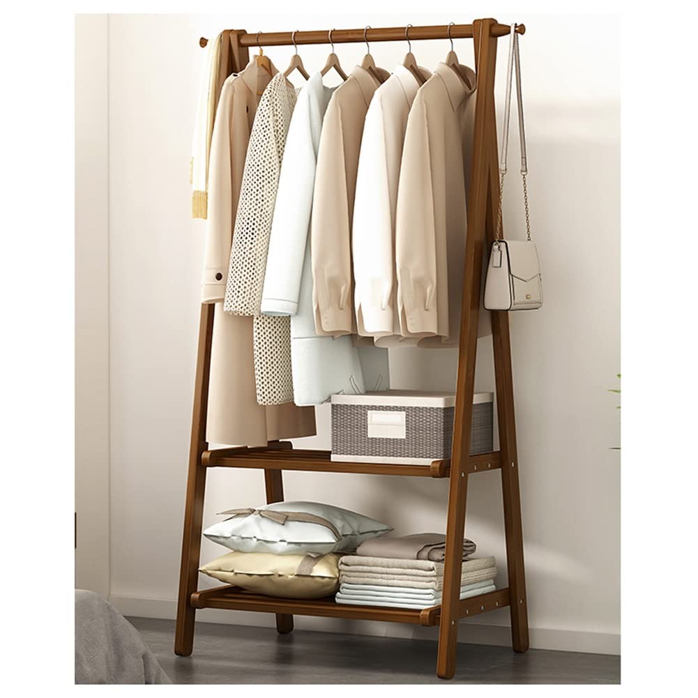 GDMDPTE Bamboo Shoe Bench with Coat Rack & 2 Tier Clothing Stand Stylish Solution for Bedroom Entryway & Hallway nize Your Clothes Efficiently
