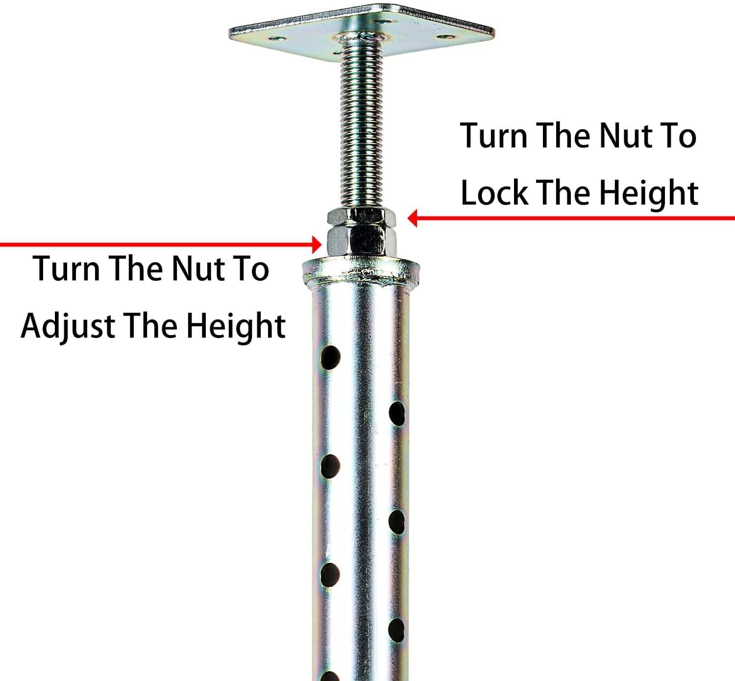 Soporte para postes de 15 a 23 cm, altura ajustable, 4 unidades, báscula de casa, soporte recto (2 unidades, ajuste 50-84 cm)