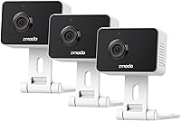 Vista 1 de Zmodo 1080p Paquete de 3 mini cámaras WiFi, audio bidireccional, monitor de bebé de video, negro con blanco, 3 unidades (paquete de 1)