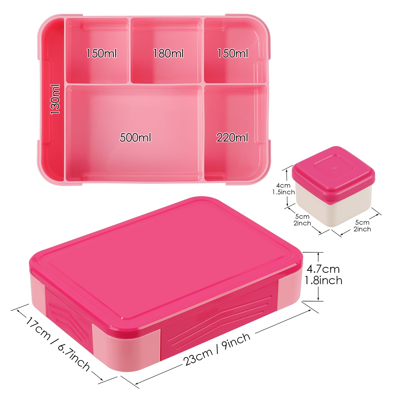 Lunch Box Couverts Inclus Boîte Bento BRYN 1400ml - 3 Compartiments Micro-ondes - Avec Couverts - Étanche Lunch Box Enfant