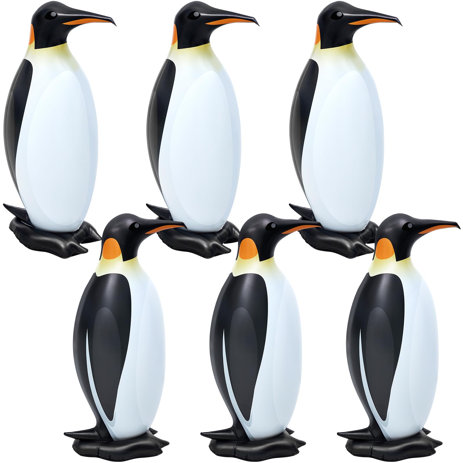 Liliful 6 Pcs 20.5 Inch Inflatable Penguin Large Walking Penguin Party Decorations for Summer Pool Birthday Party Outdoor Indoor Lawn Yard Garden Decorations Figurines