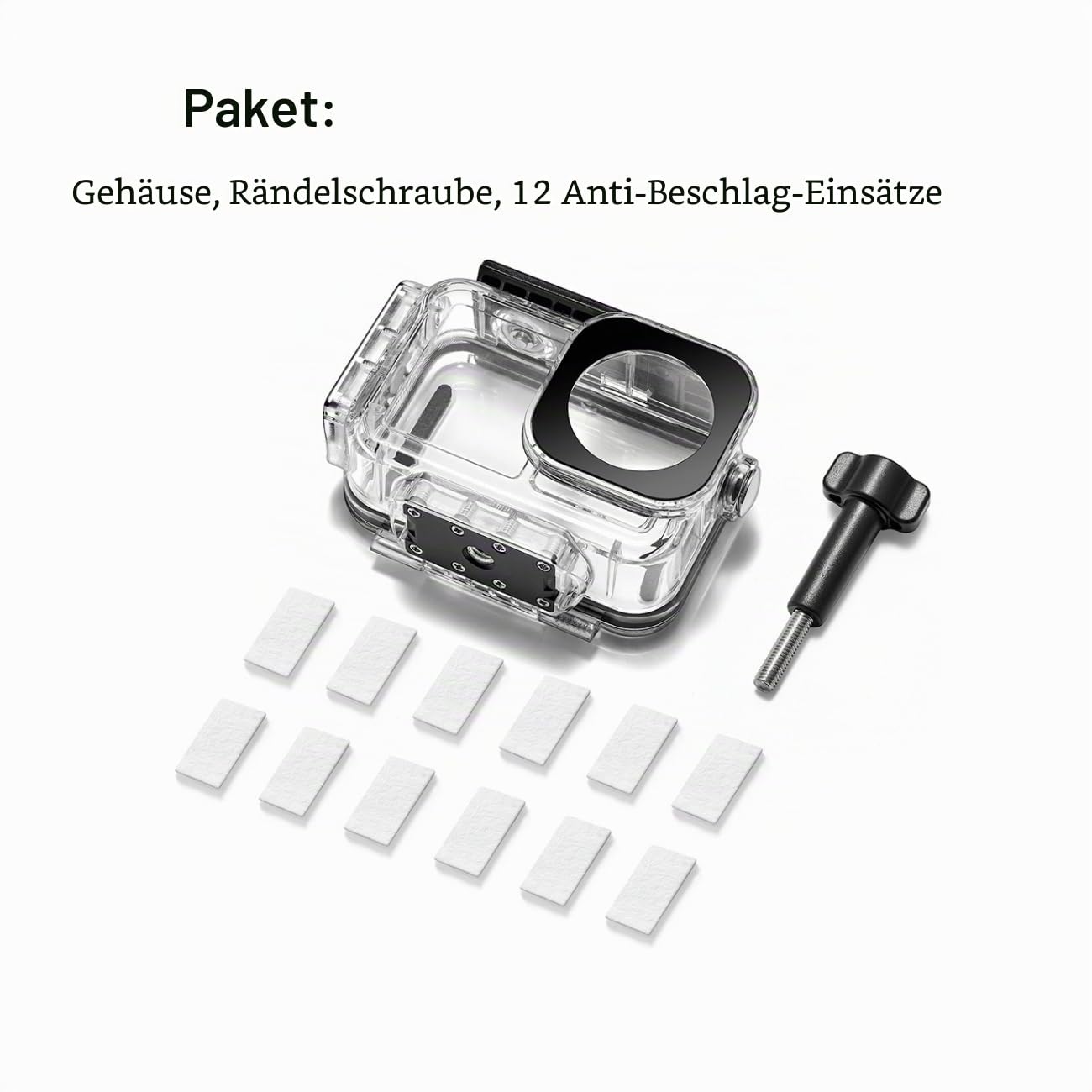 Tauchgehäuse für DJI Action 5 Pro/4/3, Wasserdicht bis 60m mit Magnet-Schnellverschluss, Stabil aus ABS+PC & Hochtransparentem Optikglas | Magnetische Schnellentriegelung, 40 Meter unter Wasser, beschlagfrei, IP68 Wasserbeständigkeit