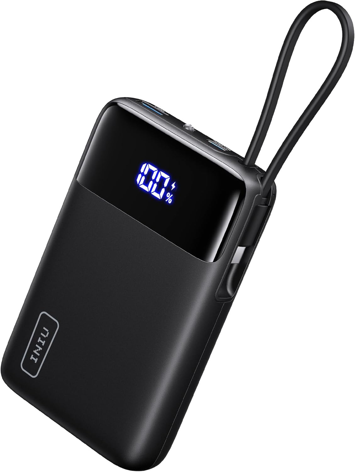 INIU 45W Portable Charger, Smallest 20000mAh Power Bank with Build in USB-C Cable, Fast Charging USB C in&Out Battery Pack, Travel Phone Charger for iPhone 16 15 Samsung S25 S24 Google iPad etc