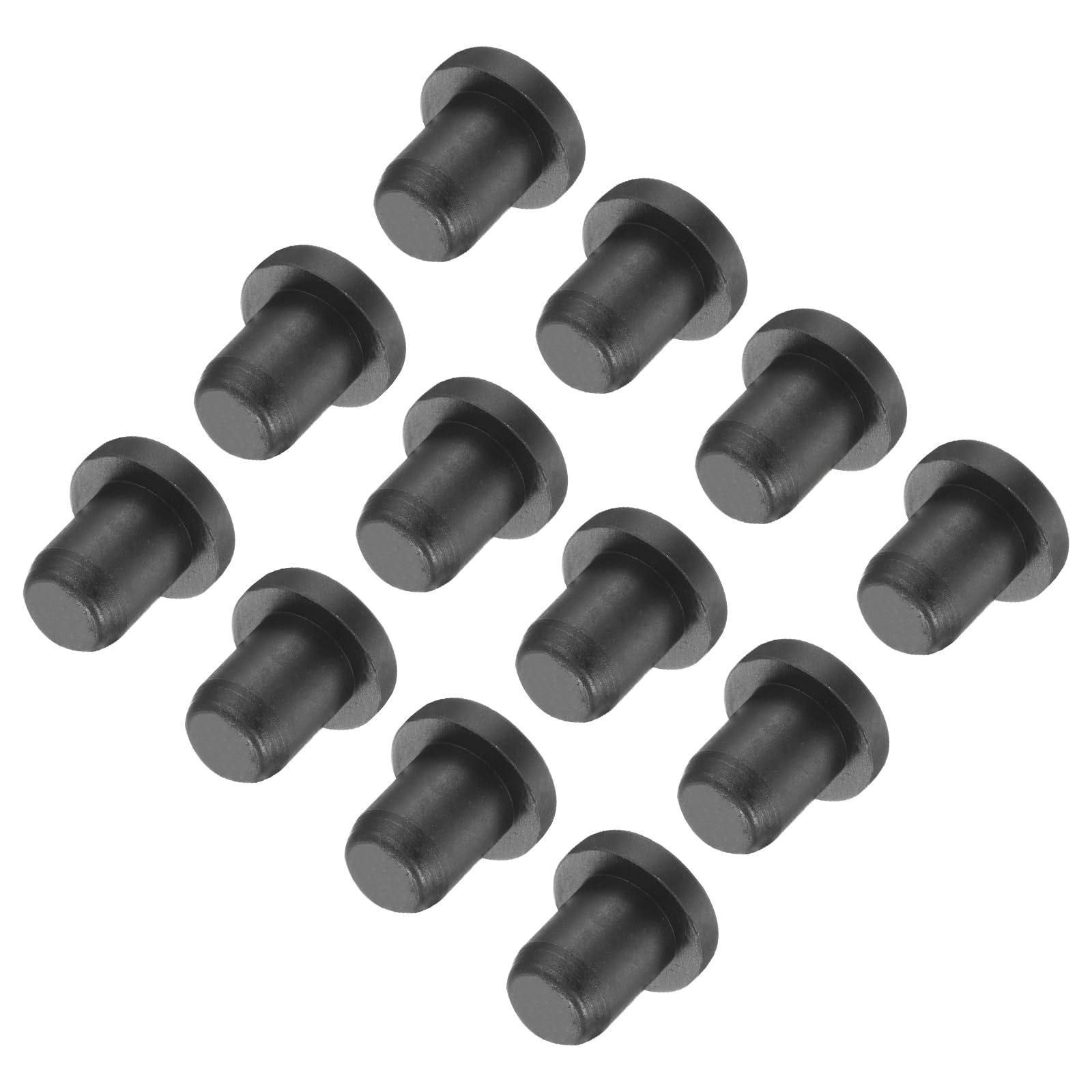 uxcell High Temp Silicone Plug Mount Dia 5.5mm/0.22 inch t Shaped Rubber Stopper Hole Plugs for Powder Coating Plating Waterproof Plugs Sealing Plugs Black Pack of 12(OD 8.5mm)