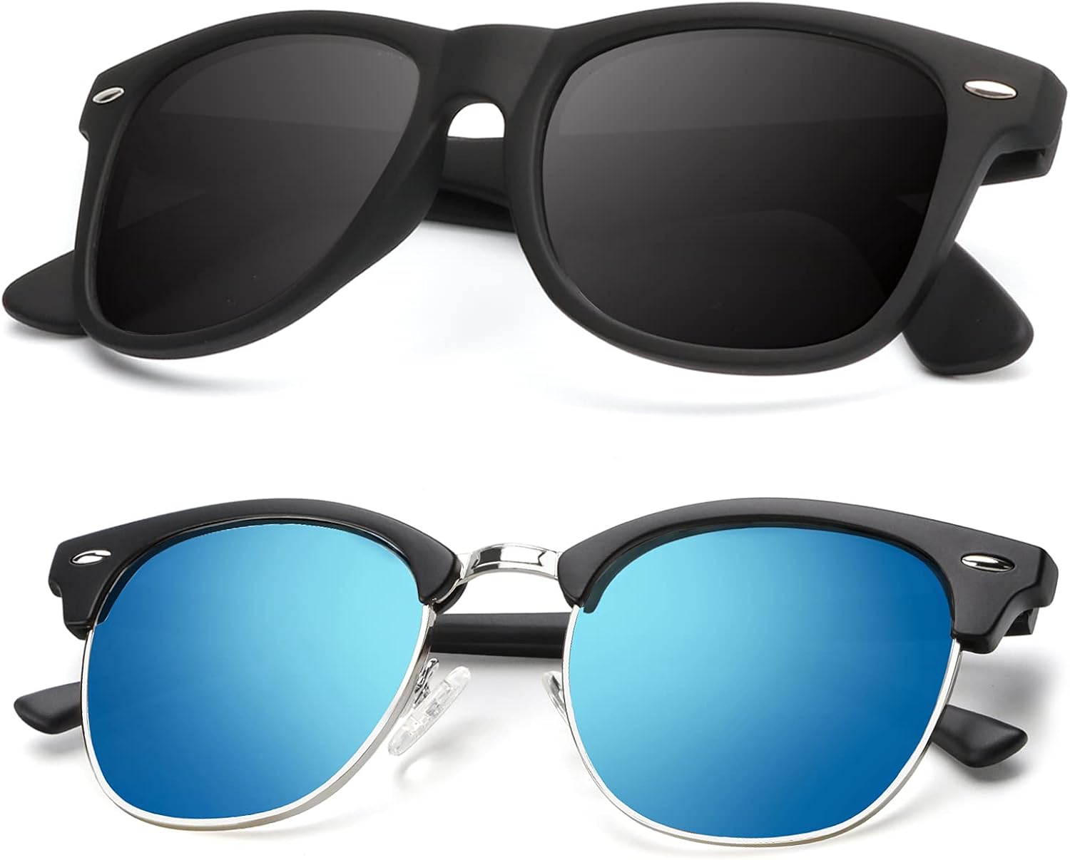 KALIYADI Polarized Sunglasses for Men and Women SemiRimless Frame