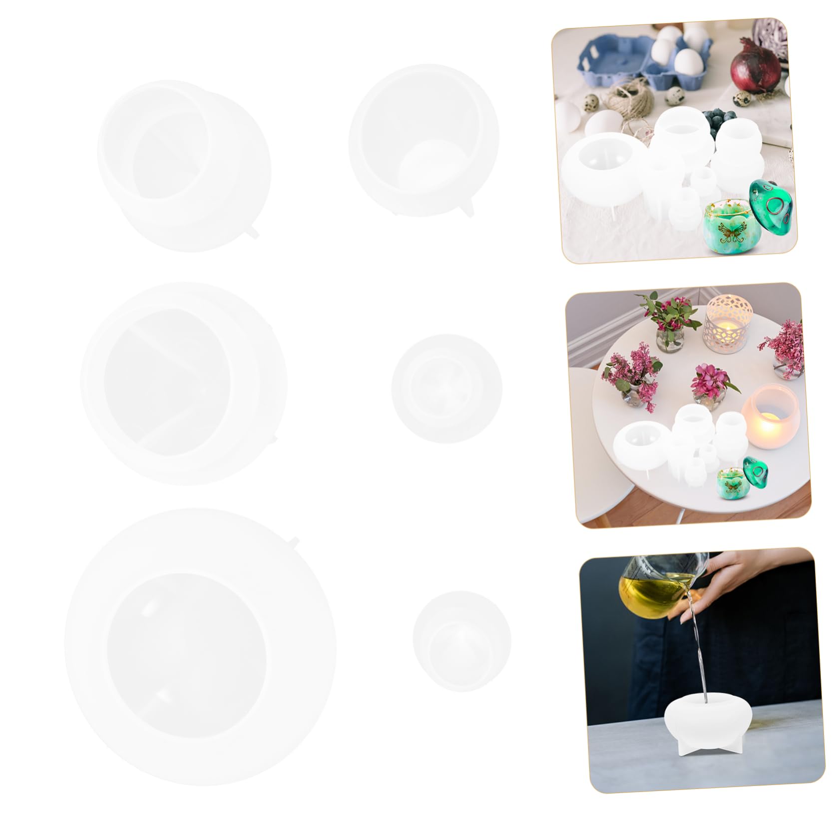 Lurrose 3sets Stampi Silicone Per Decorazioni Forma Di Fungo Mold Per Creazioni Fai Te Di Ornamenti e Epossidica Per Regali e Decorazioni Artigianali