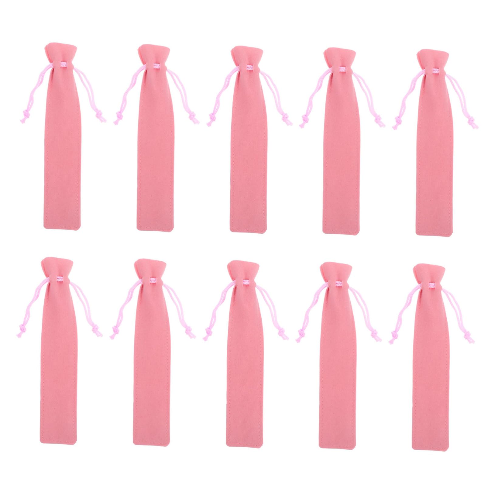 Gadpiparty 20pcs Drawstring Pen Pouches Thickened Multi Functional Organizer Bags Soft Protective Pen Cases for Office School Travel Gift Packaging Pink