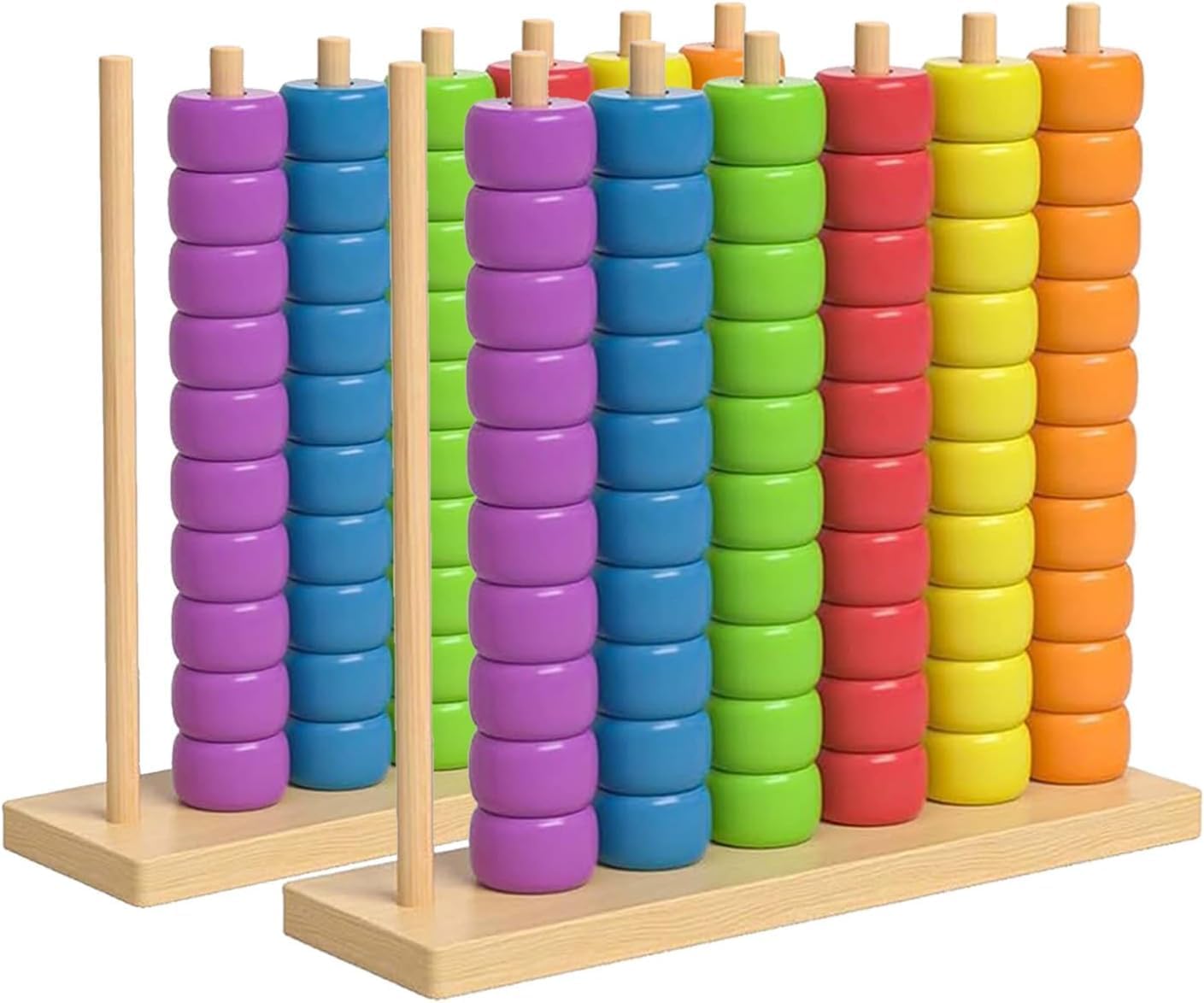 2026 Color Matching Stacking Puzzle Game - Fast Pattern Challenge Ring Stack Puzzle for 2 Players - Competitive Tabletop Brain Teaser for Family Game Night (2 Pack)