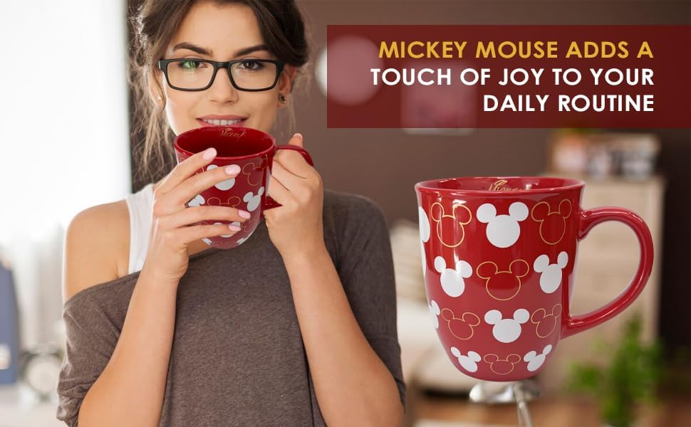 Miniatura 5 de Disney Mickey Mouse - Taza coleccionable con diseño de bala, color rojo, 16 onzas