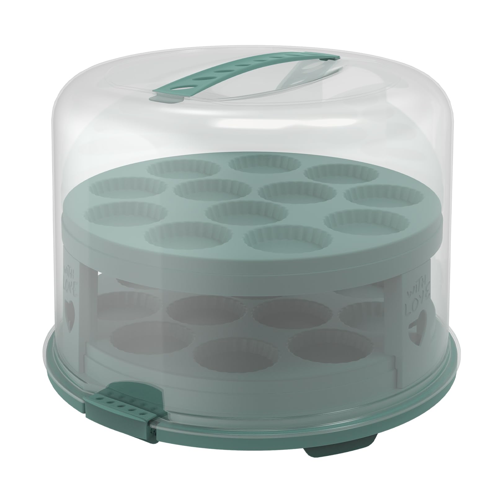 Rotho Fresh Campanello Alto con vassoi, in plastica Alimentare (PP), Senza BPA, Turchese/Trasparente