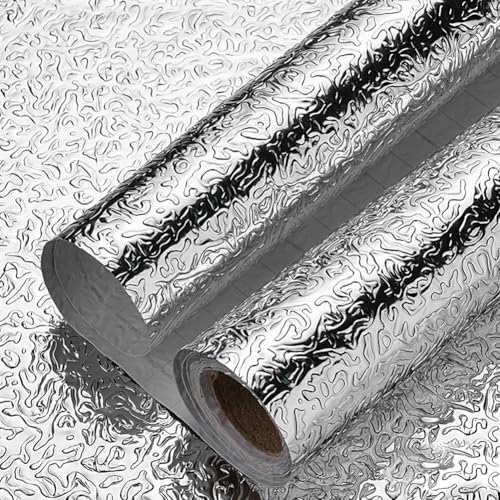 Adhesivo de pared a prueba de aceite con papel de aluminio, tamaño de 60 x 300 cm (A)