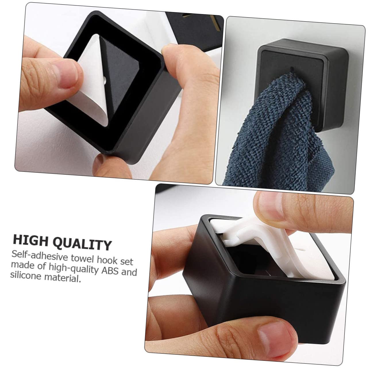 Housoutil Juego De 3 Perchas Autoadhesivas De Abs Para Toallas De Cocina Y Baño Ganchos Modernos Para Toallas De Té Ganchos Adhesivos Para Colgar En La Pared 6 Unidades X 3