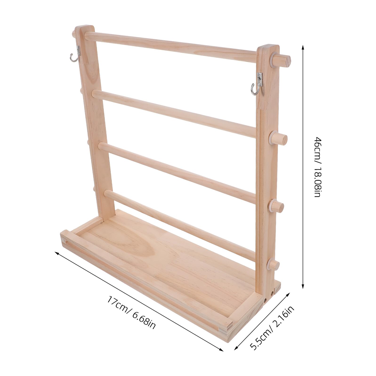 Uonlytech Organizador de Cintas de Madera Ranuras para Carretes Soporte Portabobinas para Costura y Manualidades Estante de Almacenamiento para Hilos y Rollos Adecuado para Taller