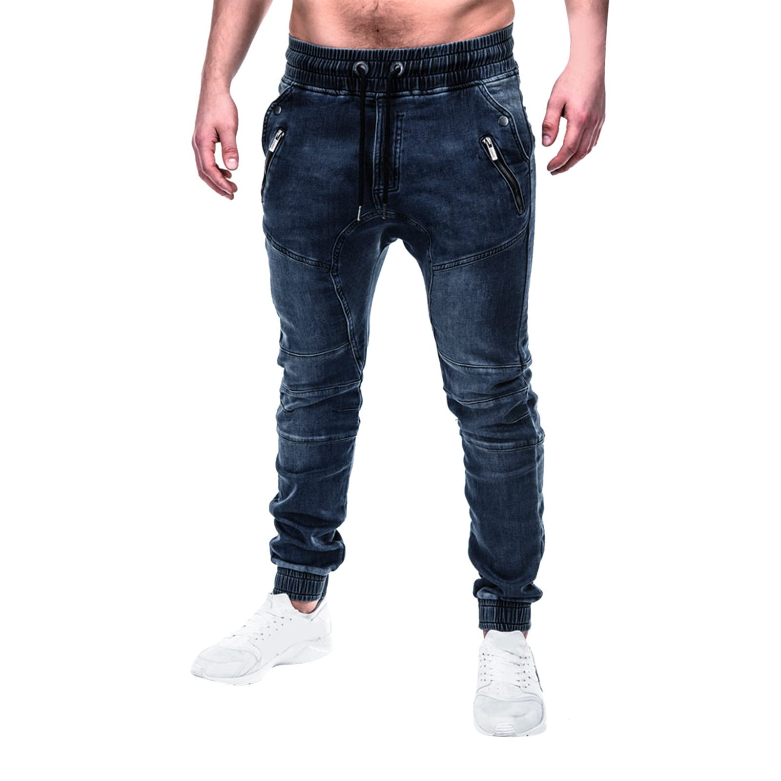 Jeans Uomo Slim Fit Strappati, Pantaloni Jeans Uomo Stretch Denim Gamba Dritta Jeans Elasticizzato con Spruzzi di Inchiostro Slim Fit Jeans Uomo Taglie Forti Jeans Moto Stile Urban E Streetwear Y2k