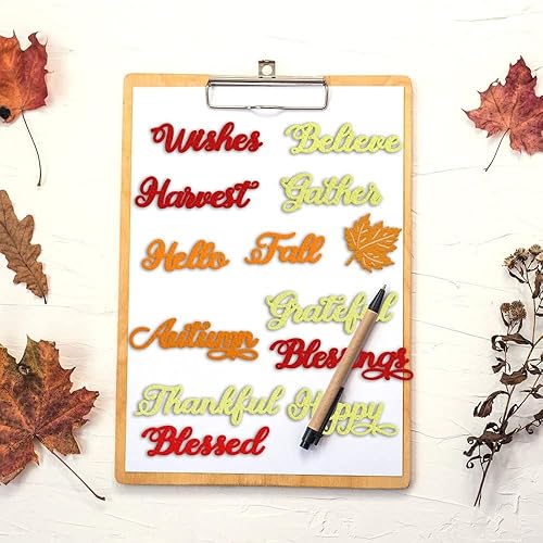 Miniatura 4 de Troqueles de corte de palabras de Acción de Gracias de otoño para hacer tarjetas y decoraciones de álbumes de fotos, plantillas de troqueles de