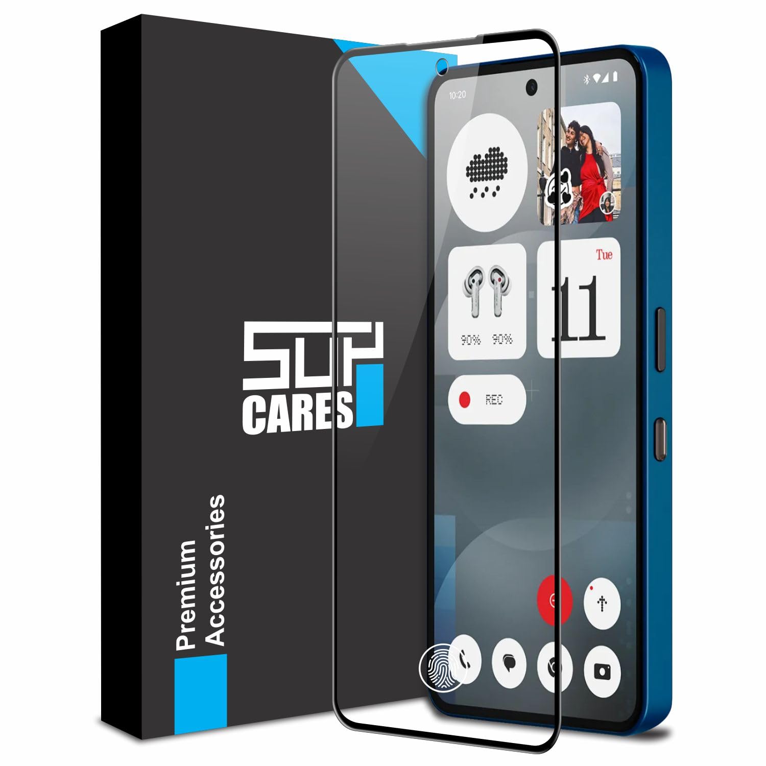 supcares military-grade gorilla tempered glass screen protector for nothing phone 3a and nothing phone 3a pro (6.77 inch) with installation kit | edge to edge coverage | black