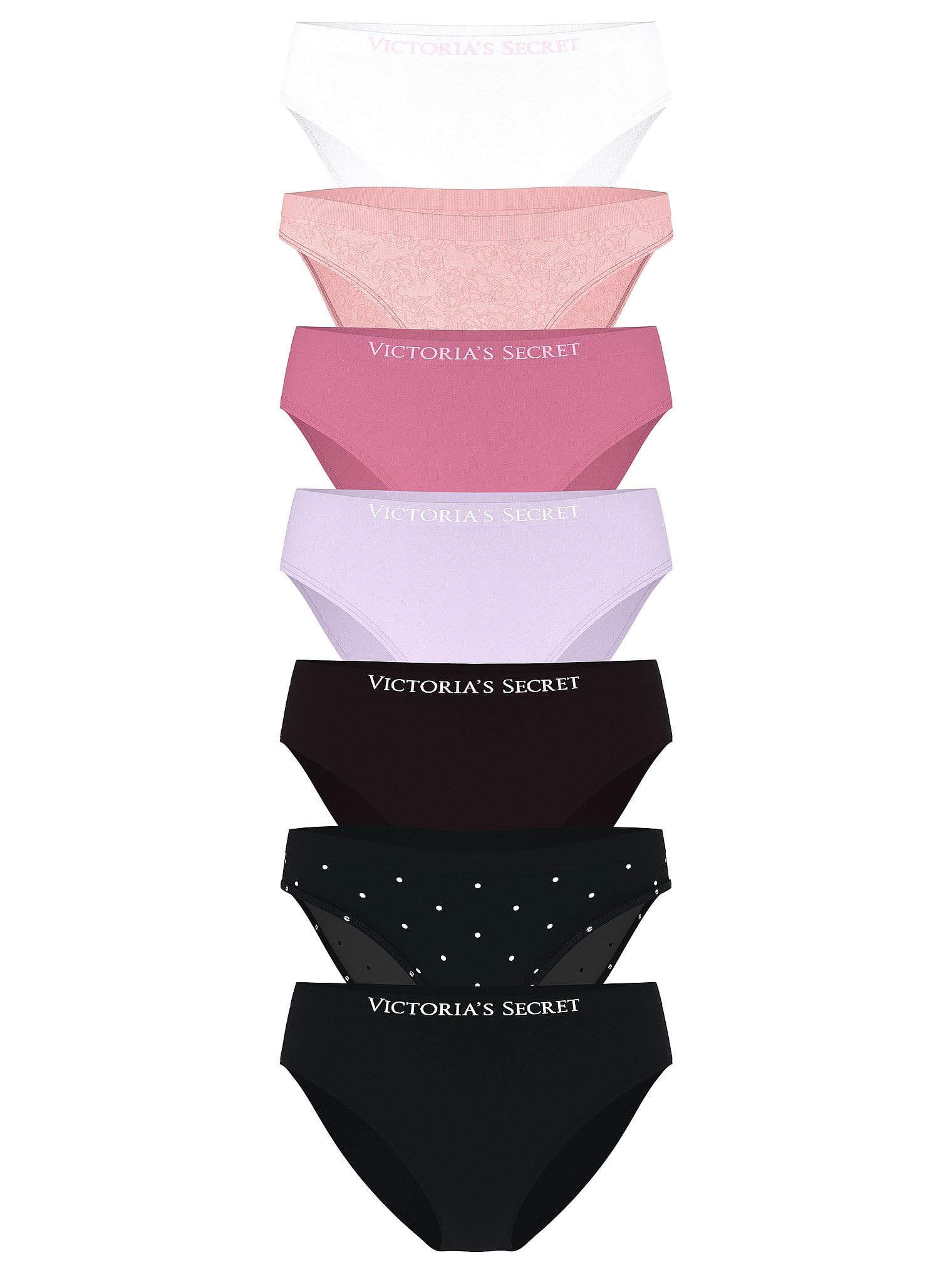 Victoria's Secret Women's Seamless Bikini Underwear, Moderate Coverage Panties for Women, Multi Pack (XS-XXL)