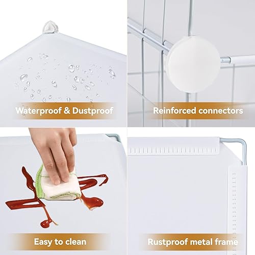 Miniatura 41 de TUMUCUTE - Organizador de armario, organizadores y almacenaje con 12 cubos, estantería de rejilla metálica, organizadores de juguetes y contenedores