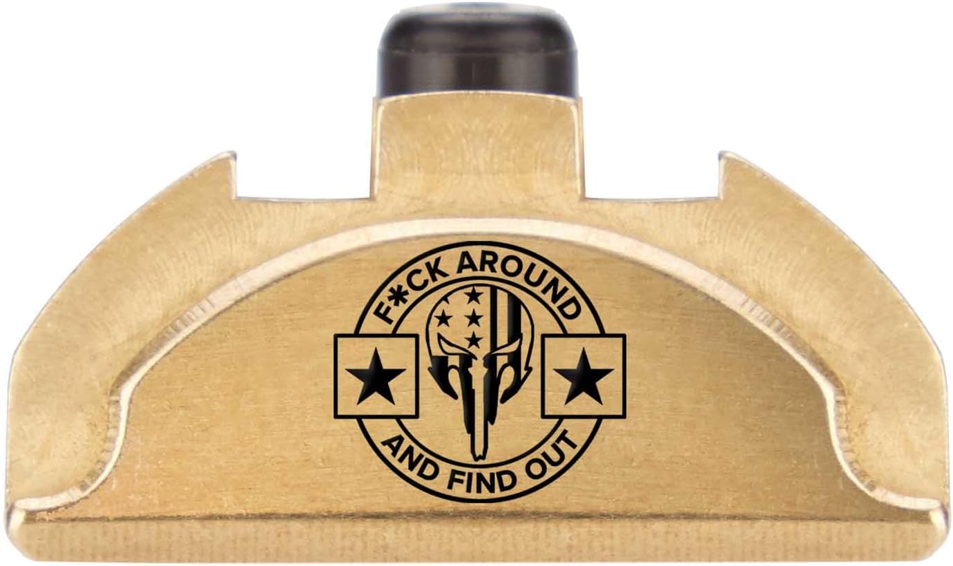 NDZ Performance Solid Brass Grip Frame Plug for Glock 17 19 22 23 24 31 32 34 35 37 38 45 – Gen 4-5 – 9mm .40 .357 .45 – Fits w/Factory Backstrap, Laser Engraving - Choose Image