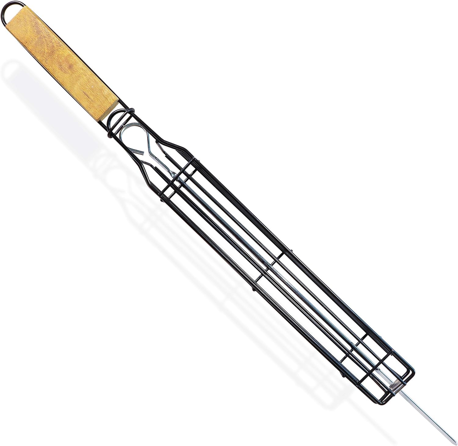 Katai - Ensemble de 8 paniers de grillade pour barbecue extérieur - 4 paniers en métal pour grill, 4 brochettes plates pour légumes, viande, poisson et kebab
