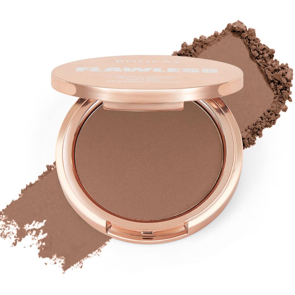 PHOFAY Matte Setting Pressed Powder–Natural Matte Finish，Pore-Blurring 08# 0.04 Ounce (Pack of 8)