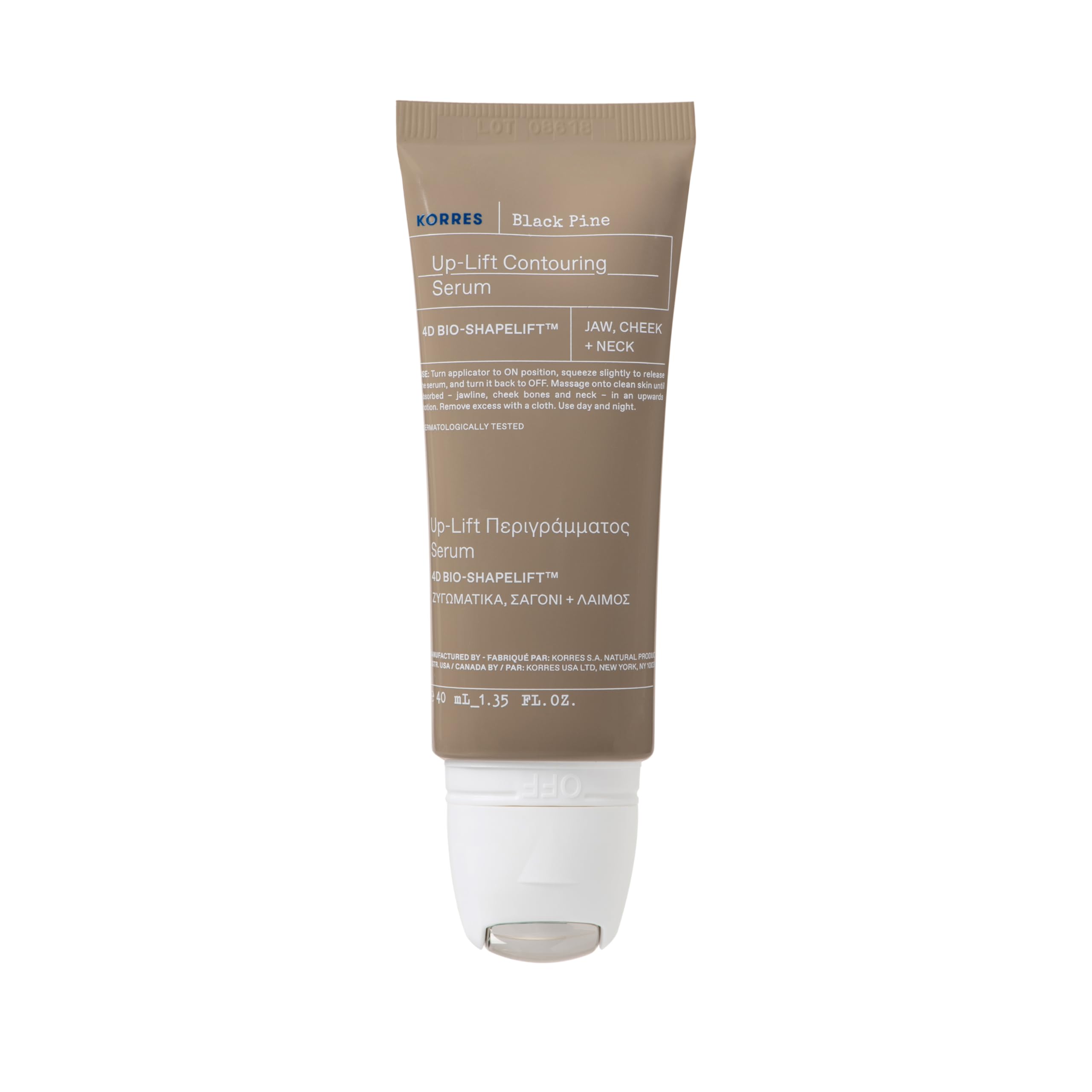 korres BLACK PINE 4D BioShapeLift Up-lift Contouring Serum Yanak, Çene ve Boyun Bölgesi İçin 40ml, 5002955282