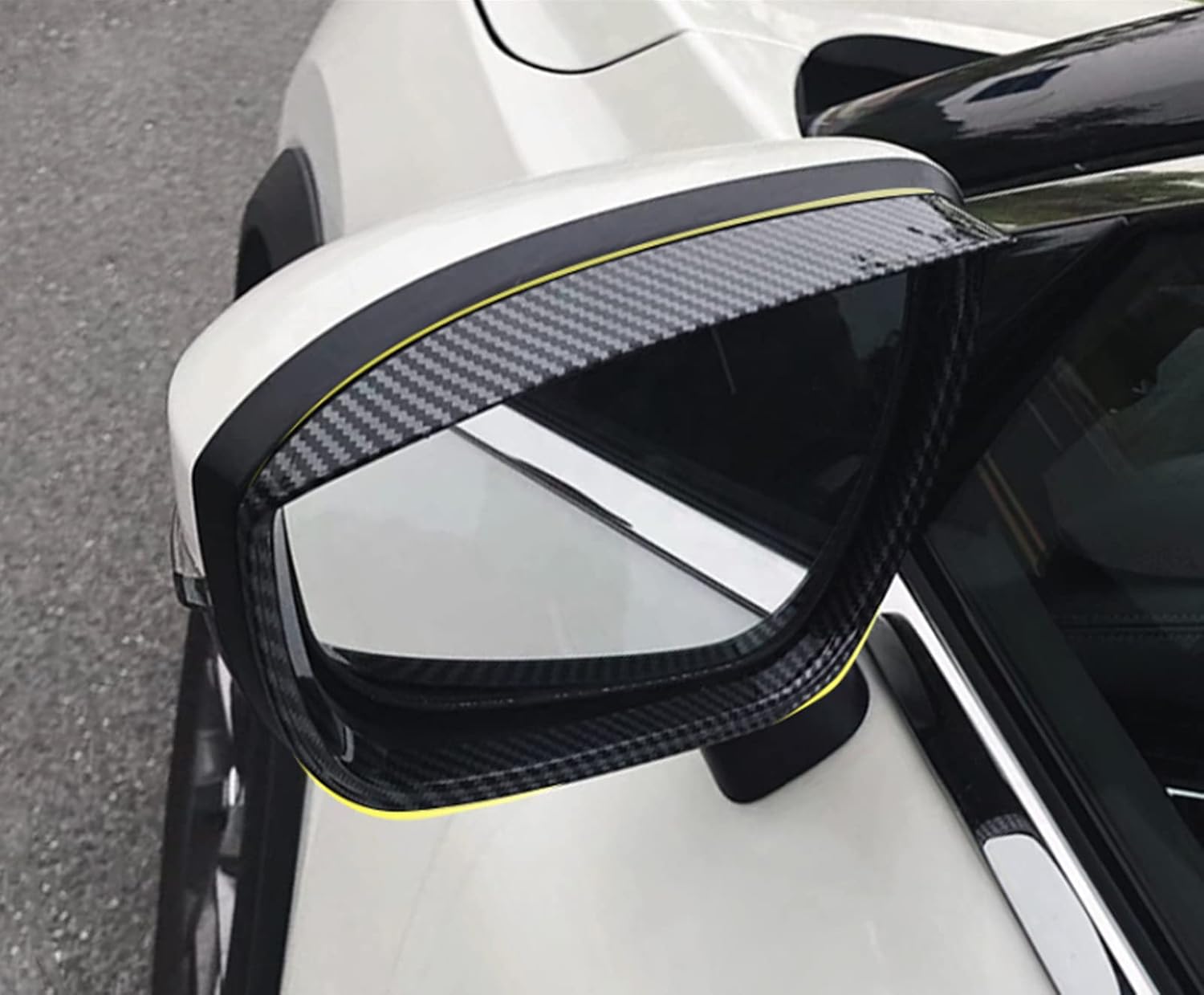 GZBFTDH Car Side Door Mirrors Rain Guard Frame Protector Covers, for Mitsubishi Outlander 2022, Carbon Fiber Chrome Accessories