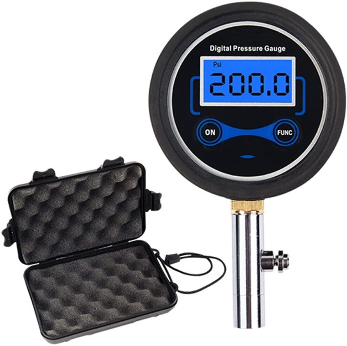 Inflador de neumáticos de Aire para Bicicleta de Coche con manómetro Digital 200PSI LCD Presión (C)