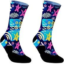 Funny Patterned Crazy Novelty Socks Printed Graffiti Geometric Patterns Fashion Gifts for Men Women