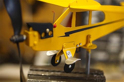 Miniatura 5 de Piper J3 Cub Airplane Weathervane - Aeronave giratoria de metal para avión 2023, veleta de avión hecha a mano, molino de viento, decoración de